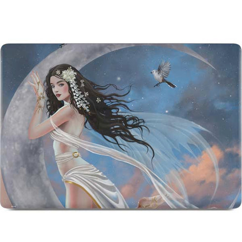 Fairy on Moon with Birds by Nene Thomas MacBook Skins